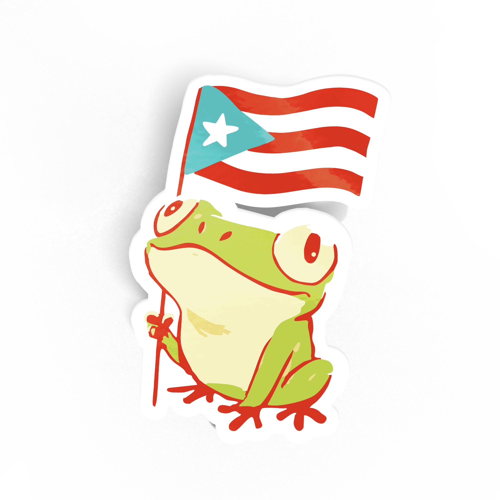Coqui With Puerto Rican Flag