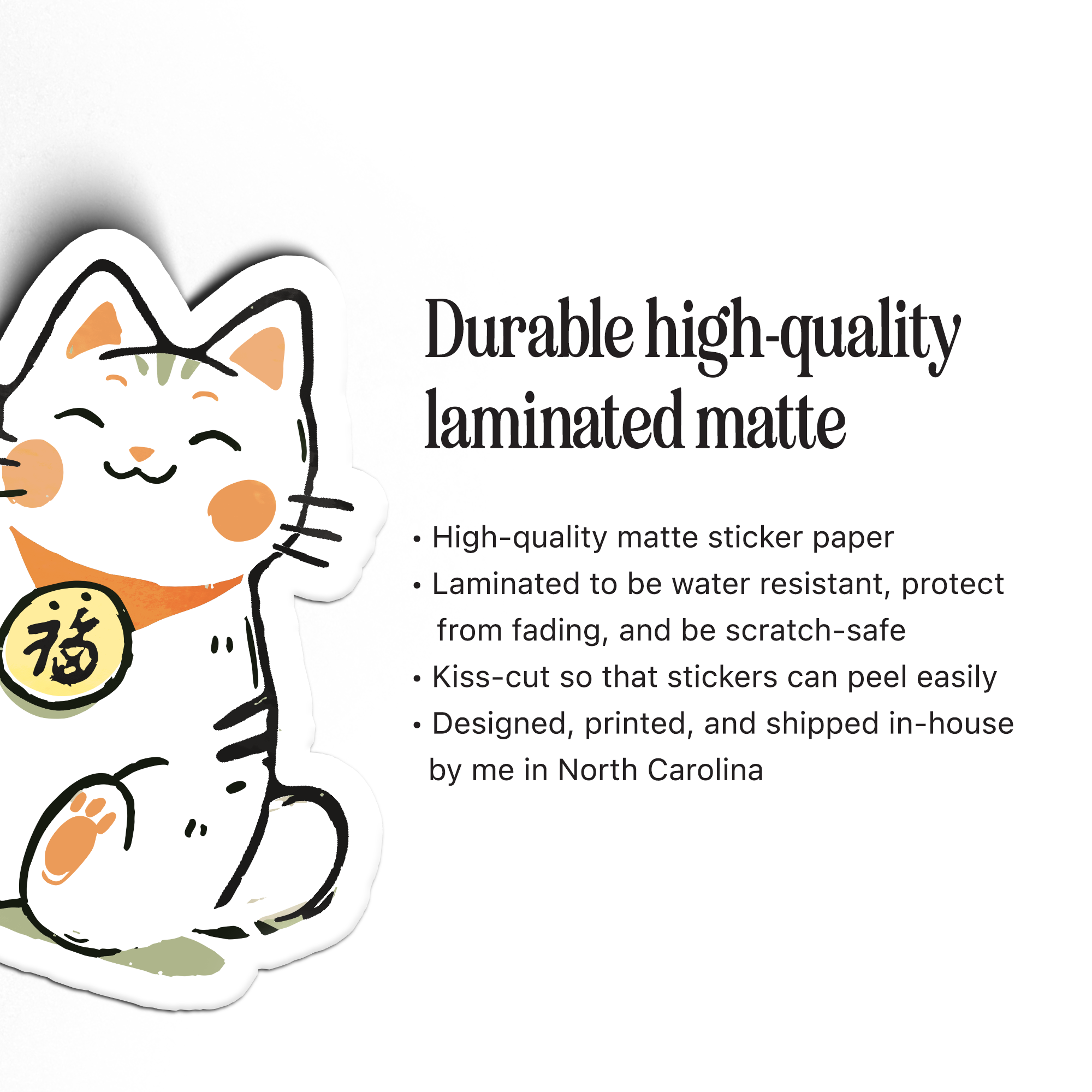 Good Luck Cat Sticker