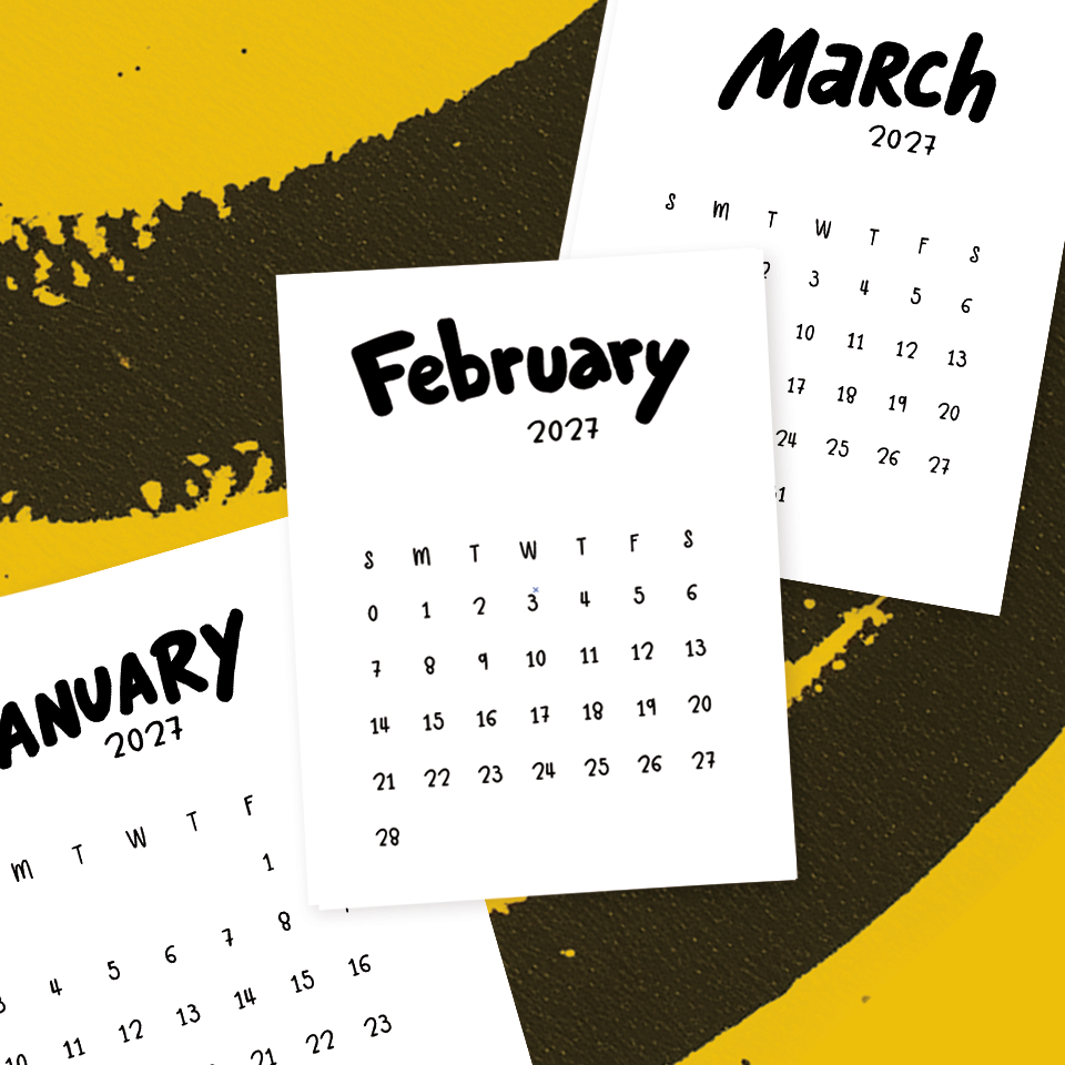 2027 Modern Desk Calendar