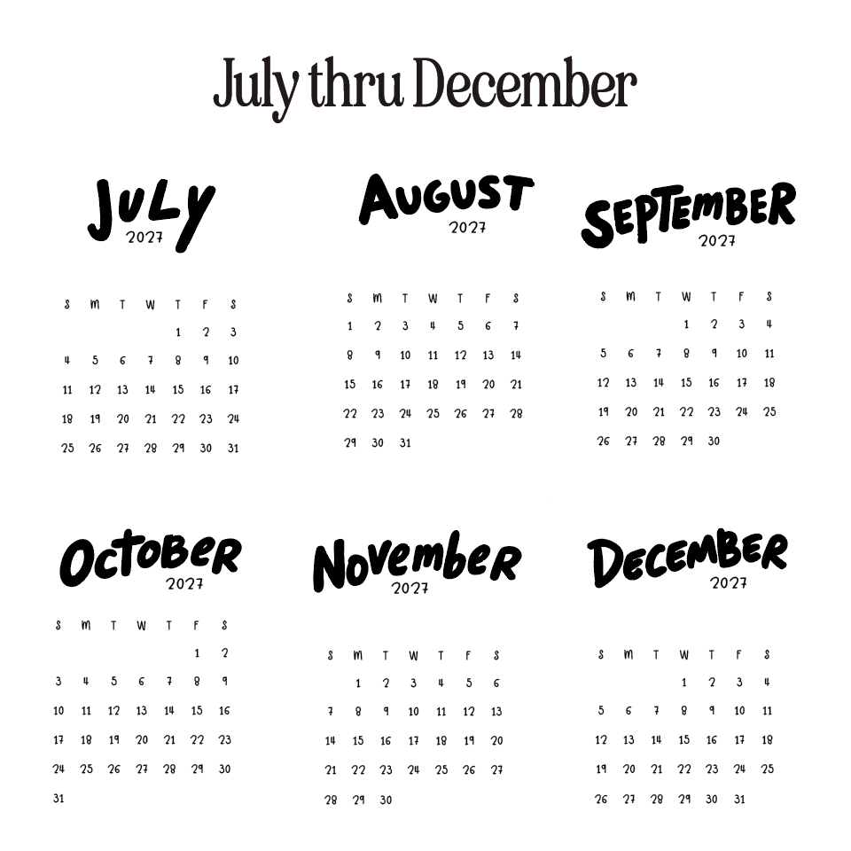 2027 Modern Desk Calendar