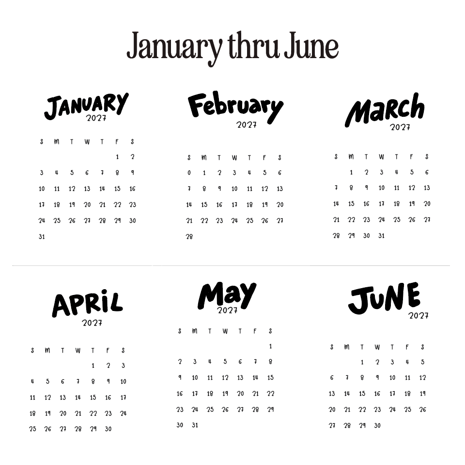 2027 Modern Desk Calendar