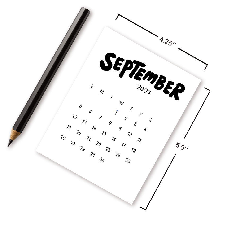 2027 Modern Desk Calendar