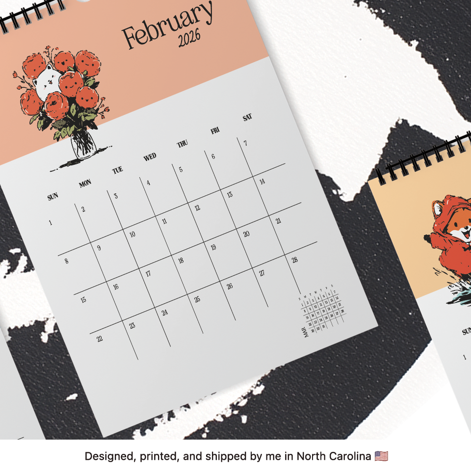 2026 Novelty Kawaii Wall Calendar