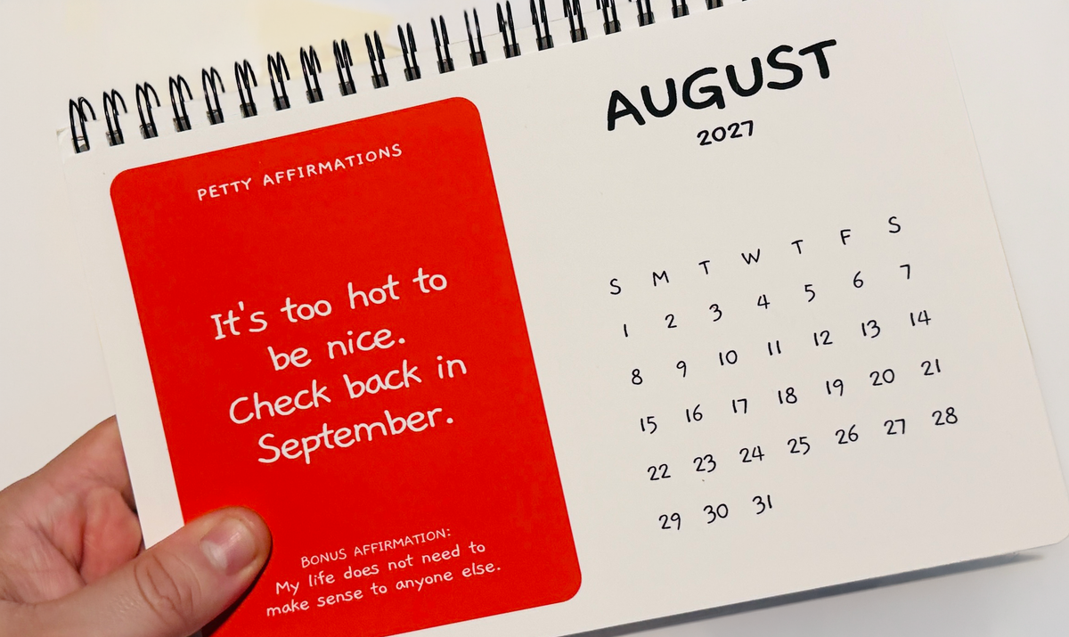 2027 Petty Affirmations Spiral Calendar