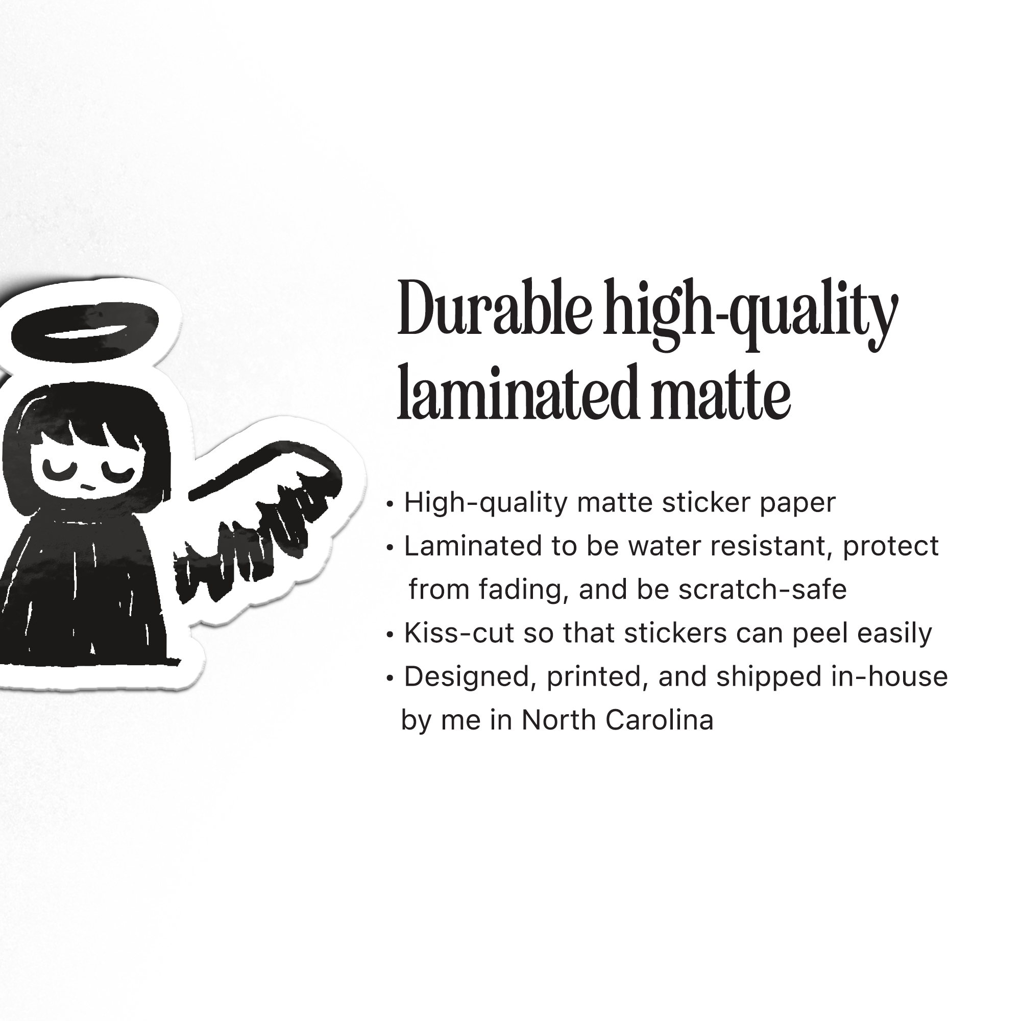 Cute Doodle Angel Sticker