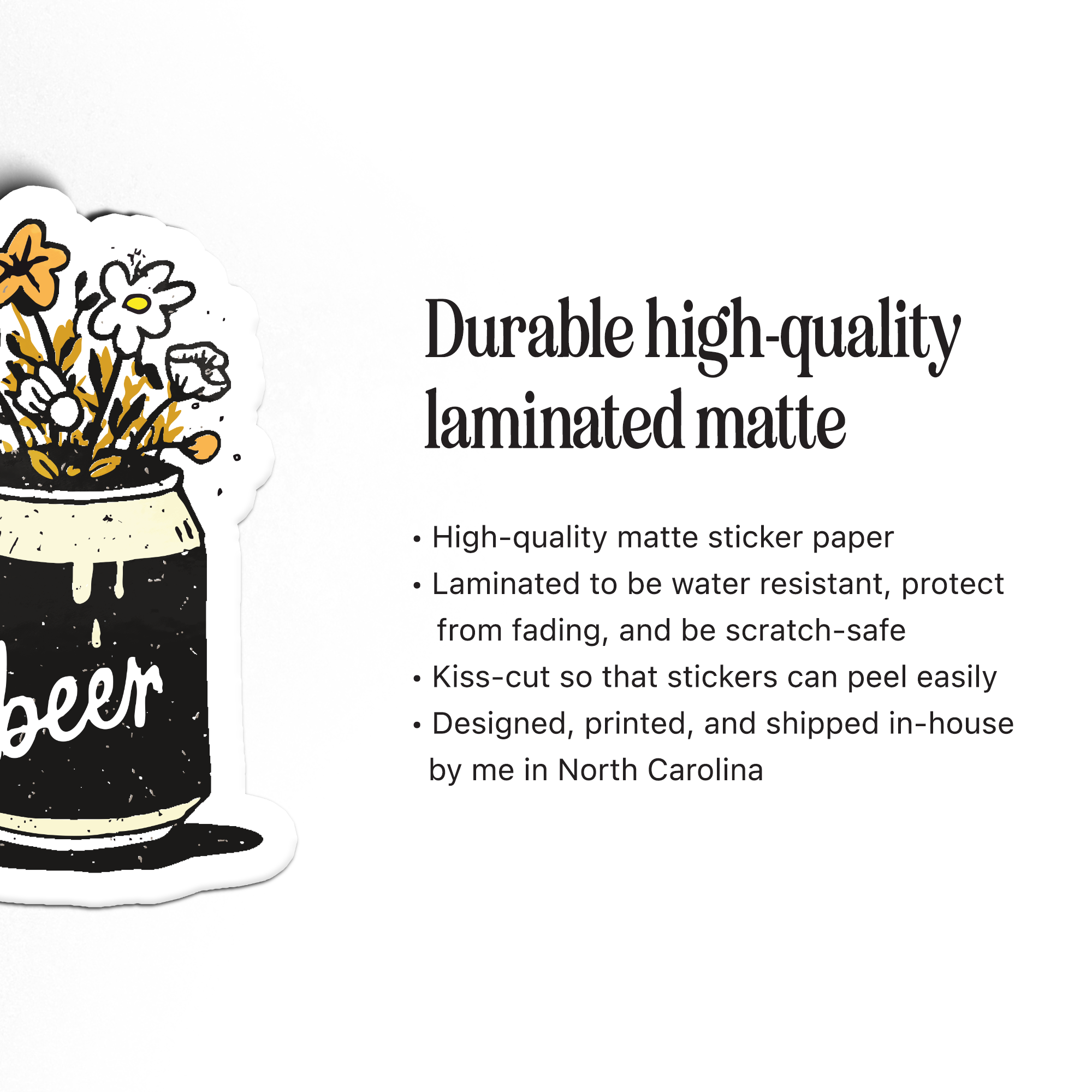 Beer Can Flower Bouquet Sticker
