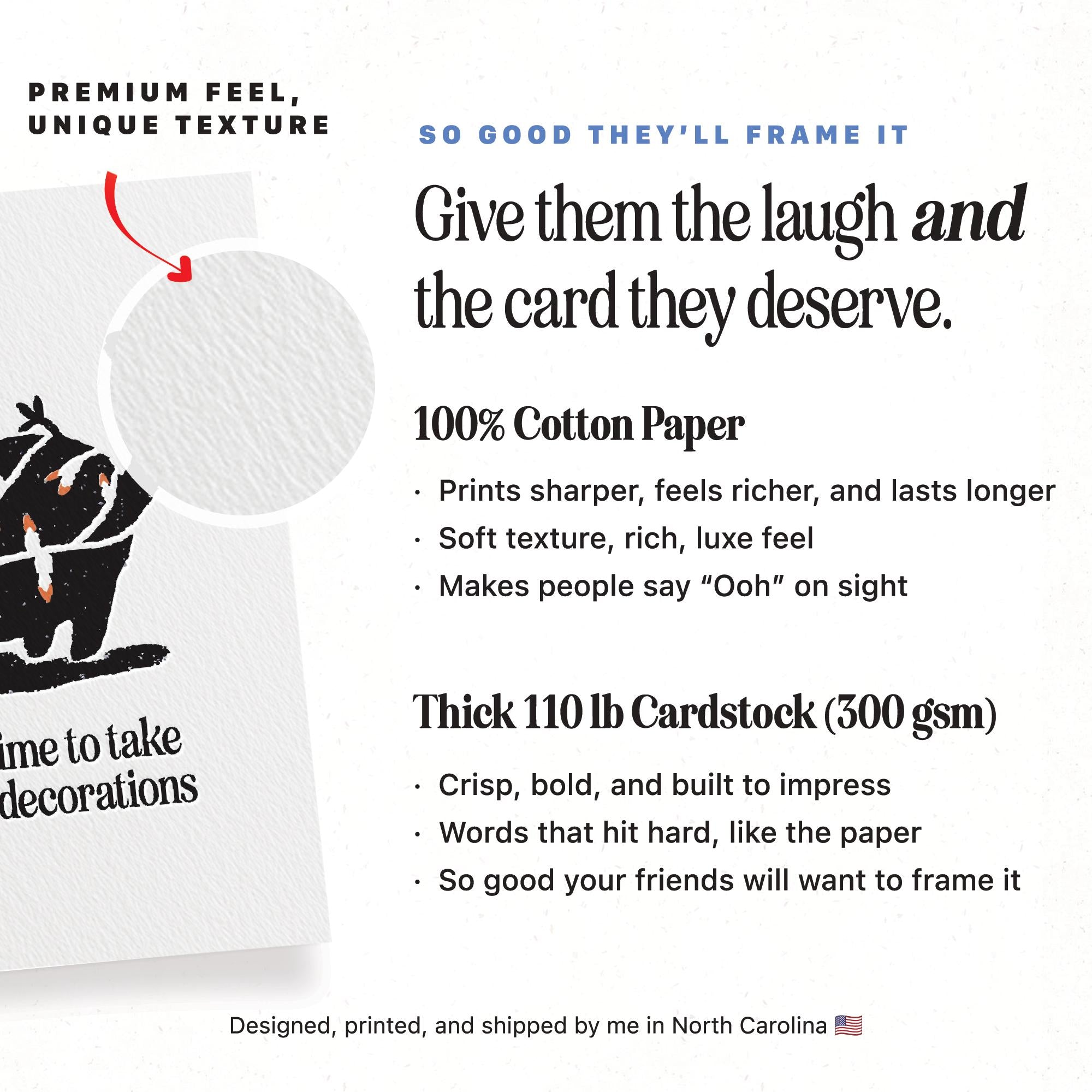 Funny Just Because Card with Cat: Snarky Holiday Greeting Stationery