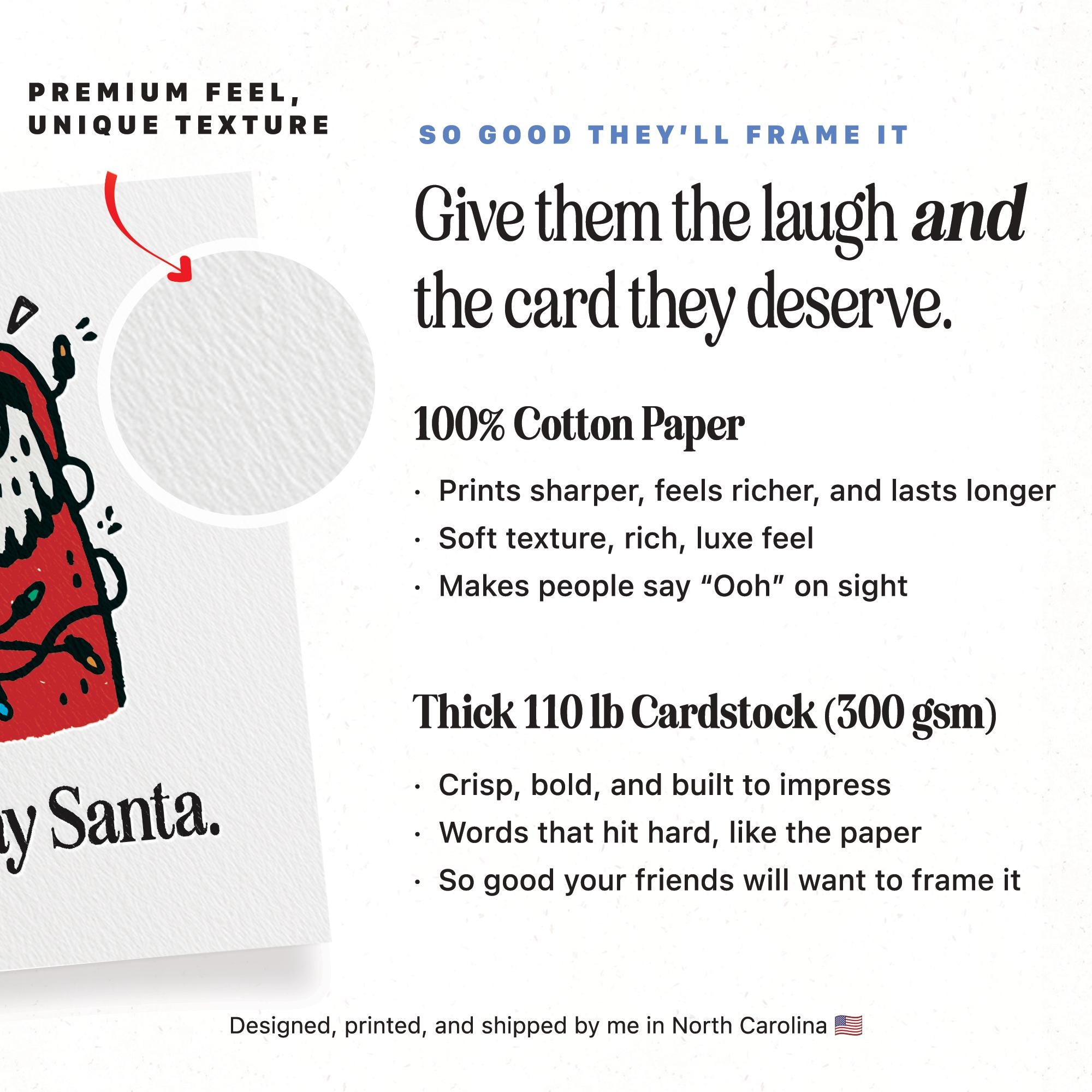Funny Christmas Card with Santa: 'Not Today Santa', Holiday Season Greeting for Friend, Family