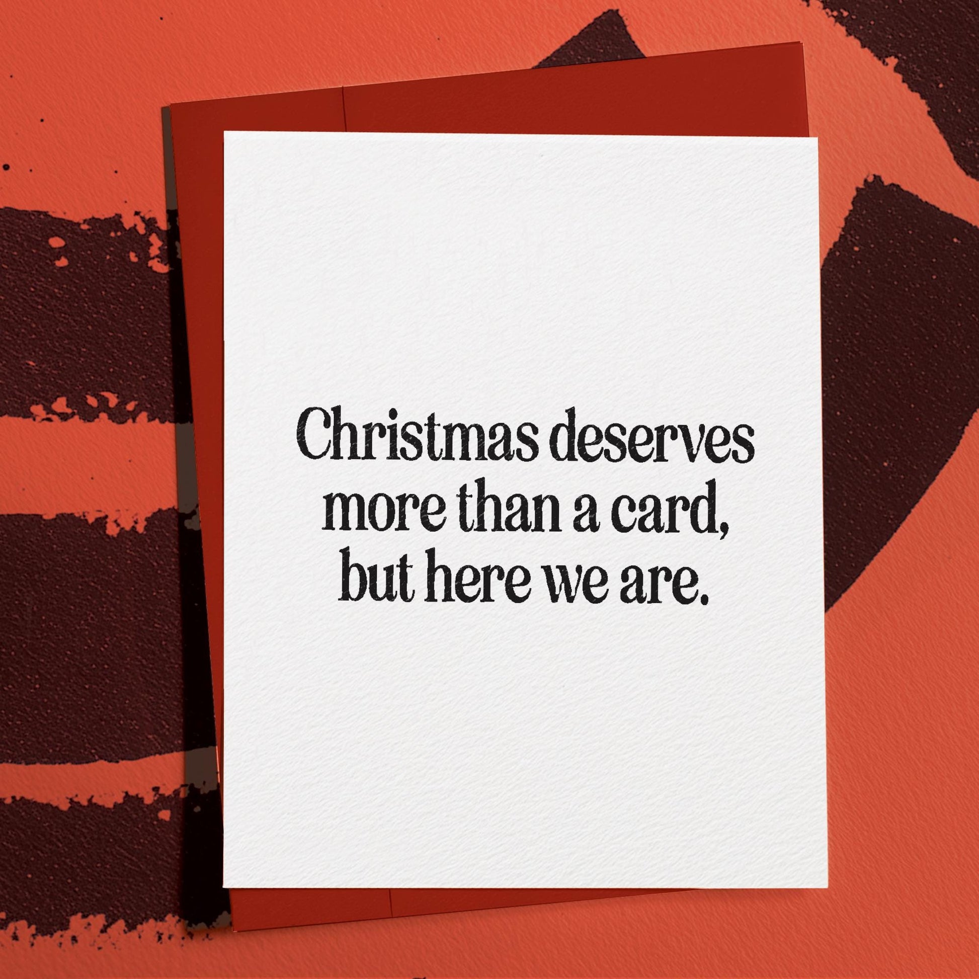 Snarky Christmas Card: Funny Minimalistic Sarcastic Greeting for Family Get Together